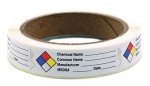 Litho Removable Adhesive Chemical Labels, 250 Roll