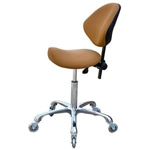 Adjustable Ergonomic Saddle Stool with Back Support