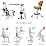 Adjustable Ergonomic Saddle Stool with Back Support