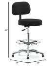Perch Chrome Walter Counter Height Exam Stool