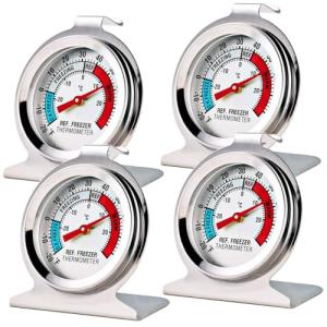 4 Pack Dial Refrigerator Thermometers -30 to 30°C
