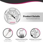GOATACURA Stainless Steel Bimetal Thermometer - 3'' Dial
