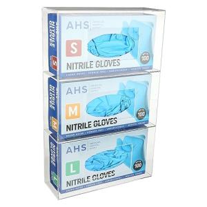 Triple Glove Box Holder Wall Mount - Acrylic