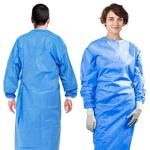 Large Blue Disposable Isolation Gown - Pack of 10