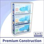 Triple Glove Box Holder Wall Mount - Acrylic