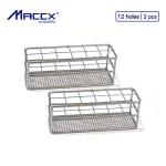 Sturdy Stainless Steel Tube Rack - 12 Holes (Pack of 2)