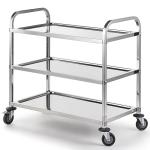 Stainless Steel 3-Tier Serving Trolley Cart