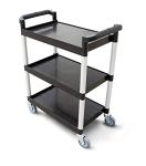 3-Tier Plastic Utility Bus Cart with Locking Casters