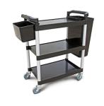 3-Tier Plastic Utility Bus Cart with Locking Casters