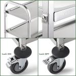 Stainless Steel 3-Tier Serving Trolley Cart