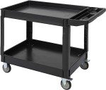 Heavy-Duty 2-Shelf Service Cart with Storage Handle