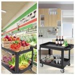 Heavy-Duty 2-Shelf Service Cart with Storage Handle