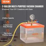 VEVOR 2 Gallon Acrylic Vacuum Chamber for Degassing