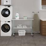 Stainless Steel Work Table with Wheels and Under-Shelf