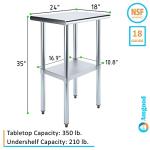AmGood Stainless Steel Work Table with Undershelf