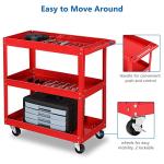 Tuffiom 3-Tier Steel Rolling Tool Cart - Red
