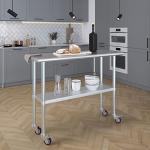Stainless Steel Work Table with Wheels and Under-Shelf