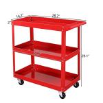 Tuffiom 3-Tier Steel Rolling Tool Cart - Red