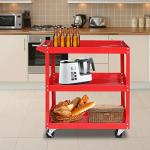 Tuffiom 3-Tier Steel Rolling Tool Cart - Red