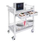Mobile Trolley Cart with 2 Shelves and Drawers