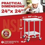 DuraSteel 24" Stainless Steel Prep Table Cart