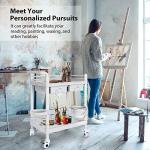 Mobile Trolley Cart with 2 Shelves and Drawers