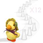 Plastic Erlenmeyer Flask Set with Screw Cap - 12 pcs