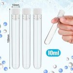500 Pcs Clear Plastic Test Tubes with Caps