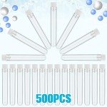 500 Pcs Clear Plastic Test Tubes with Caps