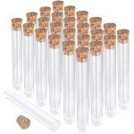 25PCS Clear Plastic Test Tubes with Lids