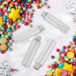 100 Pcs Clear Plastic Test Tubes with Caps