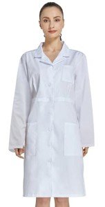 VOGRYE Women’s Long Sleeve Lab Coat Dress
