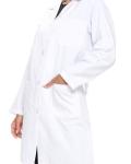 Unisex 40-Inch Long Sleeve Lab Coat – White