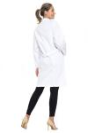 Unisex 40-Inch Long Sleeve Lab Coat – White
