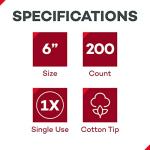 200 Sterile Cotton-Tipped Wood Applicators - 6