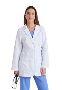 Missy White Lab Coat with Back Tab, Medium