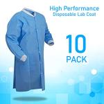 EOM Disposable Knee Length Lab Coats - Pack of 10