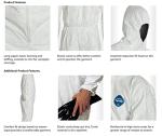 Tyvek Disposable Coveralls with Hood - Medium, White