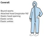 Tyvek Disposable Coveralls with Hood - Medium, White