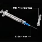 50-Pack 3ml Safety Syringe, 23 Ga, Wrapped
