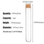 15Pcs 3ml Plastic Test Tubes with Lids