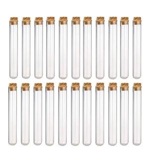 Clear Plastic Test Tubes with Cork Stoppers - 30 Pack