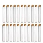 Clear Plastic Test Tubes with Cork Stoppers - 30 Pack