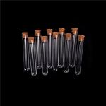 Clear Plastic Test Tubes with Cork Stoppers - 30 Pack