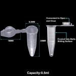 300 Pcs 0.5ml Graduated Microcentrifuge Tubes