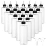 22-Pack Clear Plastic Squeezing Bottles with Caps