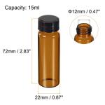 PATIKIL 15mL Round Glass Reagent Bottles, 10 Pack