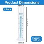1000ml Plastic Graduated Cylinder Set - 4 Pack