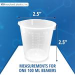 100ml Clear Plastic Beaker Set of 100