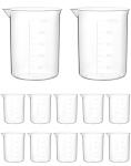 QWORK 250ml Plastic Beakers - Pack of 12